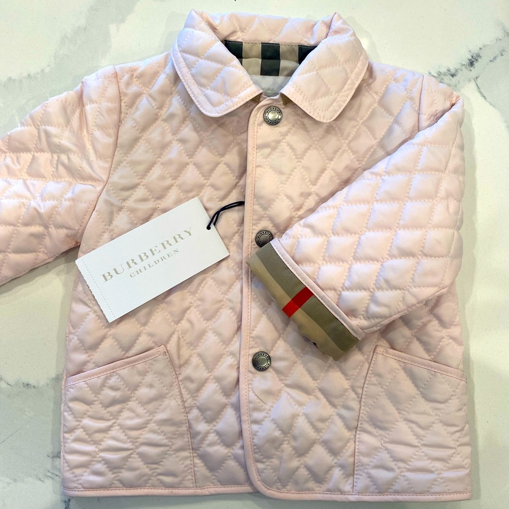 Baby Burberry Pink coat! Sz. 9 months. New, never worn!